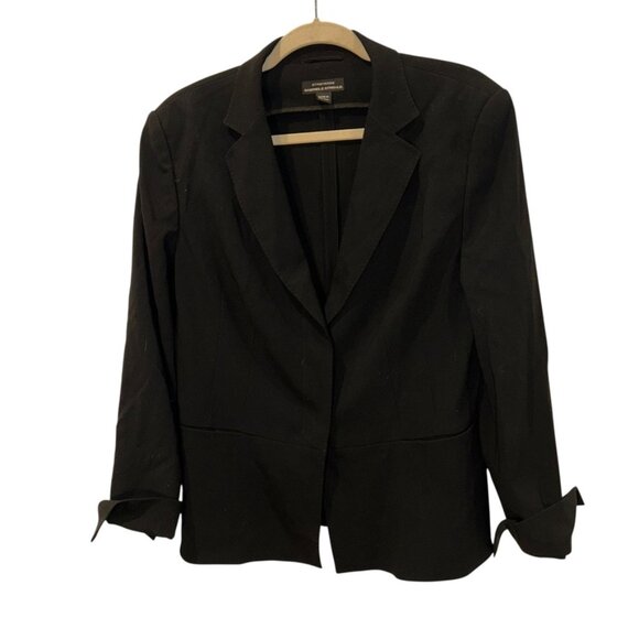 strenesse Gabrielle Germany black gorgeous Fall Black Blazer 10 French Cuff - Picture 1 of 7